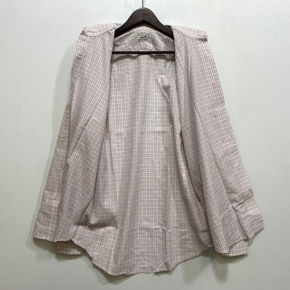 【中古品】【メンズ】 OLD HERMES オールド エルメス 90S CHECK DRESS LS SHIRT チェック ドレス ロングスリーブ シャツ トップス 長袖 141-260907-cs-07-izu サイズ：40-15 3/4 カラー：ピンク系 万代Net店