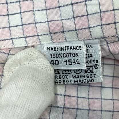 【中古品】【メンズ】 OLD HERMES オールド エルメス 90S CHECK DRESS LS SHIRT チェック ドレス ロングスリーブ シャツ トップス 長袖 141-260907-cs-07-izu サイズ：40-15 3/4 カラー：ピンク系 万代Net店