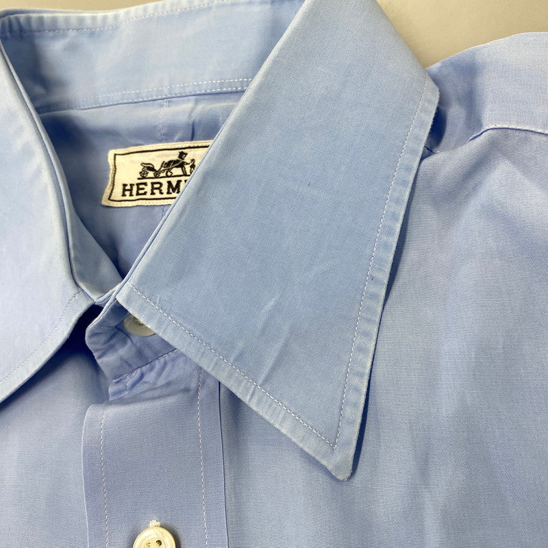 【中古品】【メンズ】 OLD HERMES オールド エルメス 90S DRESS LS SHIRT ドレス ロングスリーブ シャツ トップス 長袖 141-260907-cs-08-izu サイズ：40-15 3/4 カラー：ブルー系 万代Net店