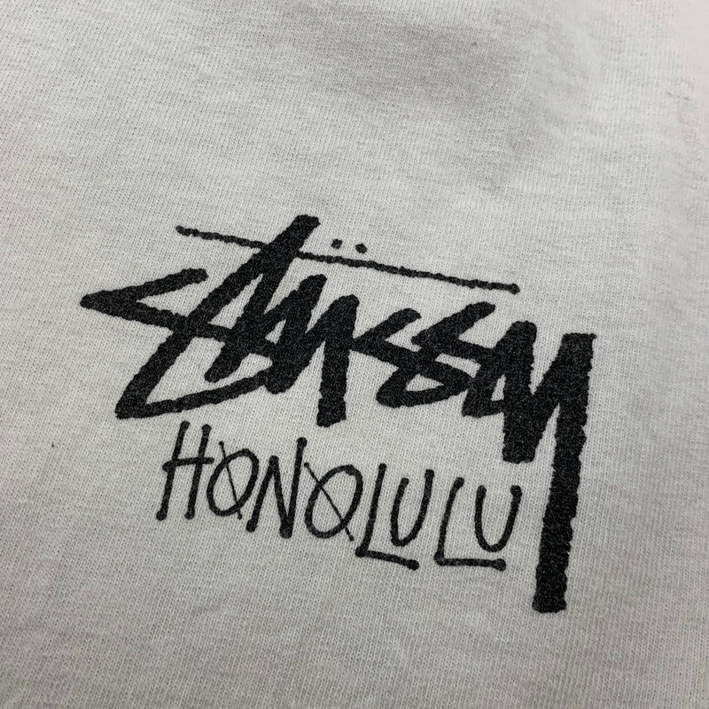 【中古品】【メンズ】 STUSSY ステューシー STOCK HONOLULU TEE ストック ホノルル Tシャツ トップス 半袖 142-260918-ya-07-izu サイズ：L カラー：ホワイト 万代Net店