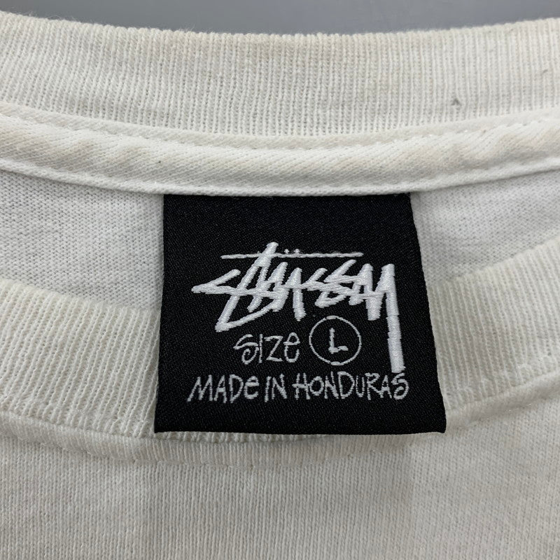 【中古品】【メンズ】 STUSSY ステューシー STOCK HONOLULU TEE ストック ホノルル Tシャツ トップス 半袖 142-260918-ya-07-izu サイズ：L カラー：ホワイト 万代Net店