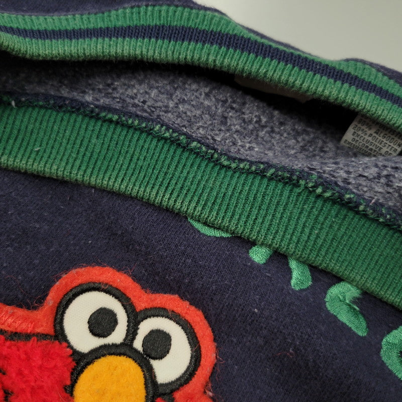 【中古品】 SESAME STREET セサミ ストリート ELMO CREWNECK SWEATSHIRT エルモ クルーネック スウェットシャツ トップス 長袖 146-260918-ya-28-izu サイズ：XL カラー：ネイビー 万代Net店