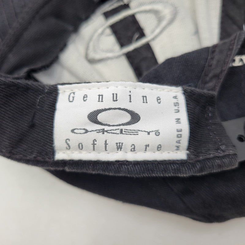 【中古品】【メンズ/レディース】 OLD OAKLEY オールド オークリー GENUINE SOFTWARE LOGO CAP ロゴキャップ 帽子 USA製 185-260909-as-09-izu サイズ：F カラー：ブラック 万代Net店