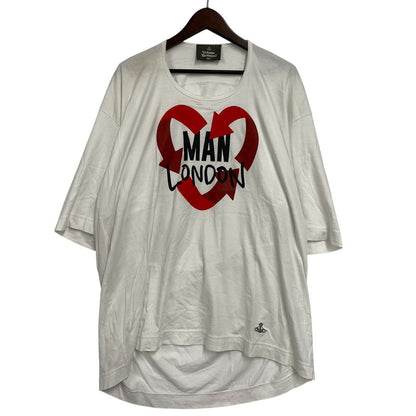 【中古品】【メンズ】 VIVIENNE WESTWOOD MAN ヴィヴィアン・ウエストウッド マン VW-LP-79424 MAN LONDON HEART PRINT S S TEE マン ロンドン ハート プリント ショートスリープ Tシャツ トップス 半袖 141-260919-ya-10-izu サイズ：F カラー：ホワイト 万代Net店