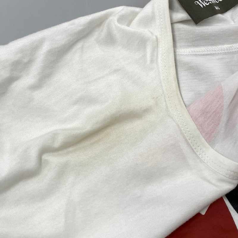 【中古品】【メンズ】 VIVIENNE WESTWOOD MAN ヴィヴィアン・ウエストウッド マン VW-LP-79424 MAN LONDON HEART PRINT S S TEE マン ロンドン ハート プリント ショートスリープ Tシャツ トップス 半袖 141-260919-ya-10-izu サイズ：F カラー：ホワイト 万代Net店