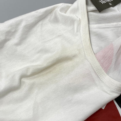 【中古品】【メンズ】 VIVIENNE WESTWOOD MAN ヴィヴィアン・ウエストウッド マン VW-LP-79424 MAN LONDON HEART PRINT S S TEE マン ロンドン ハート プリント ショートスリープ Tシャツ トップス 半袖 141-260919-ya-10-izu サイズ：F カラー：ホワイト 万代Net店