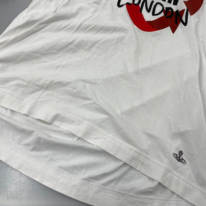 【中古品】【メンズ】 VIVIENNE WESTWOOD MAN ヴィヴィアン・ウエストウッド マン VW-LP-79424 MAN LONDON HEART PRINT S S TEE マン ロンドン ハート プリント ショートスリープ Tシャツ トップス 半袖 141-260919-ya-10-izu サイズ：F カラー：ホワイト 万代Net店