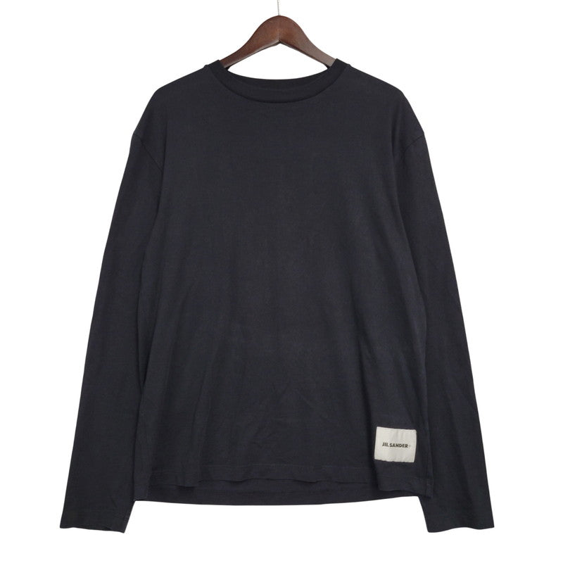 【中古品】【メンズ】 JIL SANDER ジルサンダー LOGO L/S TEE J47GC002J45048 ロゴ 長袖 Tシャツ 141-260909-as-13-izu サイズ：M カラー：ブラック 万代Net店