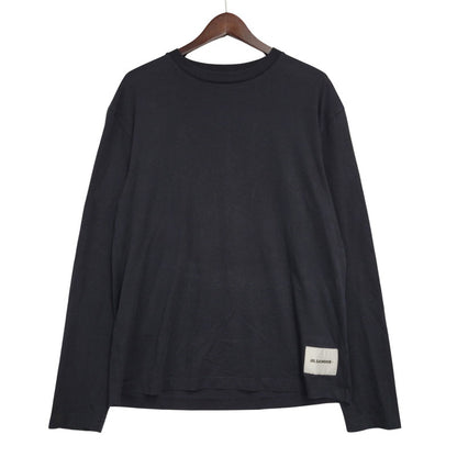 【中古品】【メンズ】 JIL SANDER ジルサンダー LOGO L/S TEE J47GC002J45048 ロゴ 長袖 Tシャツ 141-260909-as-13-izu サイズ：M カラー：ブラック 万代Net店