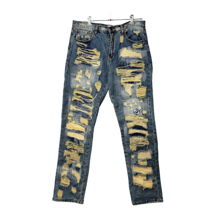 【中古品】【メンズ】 WANNA ワナ L.F.S.E 55 DISTRESSED JEANS ディストレスド ジーンズ ボトムス 153-260908-yn-03-izu サイズ：2 カラー：インディゴ 万代Net店