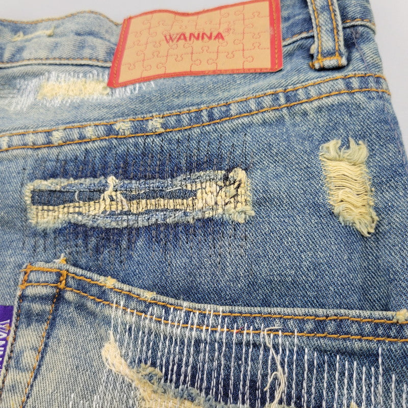 【中古品】【メンズ】 WANNA ワナ L.F.S.E 55 DISTRESSED JEANS ディストレスド ジーンズ ボトムス 153-260908-yn-03-izu サイズ：2 カラー：インディゴ 万代Net店