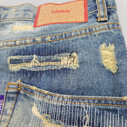 【中古品】【メンズ】 WANNA ワナ L.F.S.E 55 DISTRESSED JEANS ディストレスド ジーンズ ボトムス 153-260908-yn-03-izu サイズ：2 カラー：インディゴ 万代Net店
