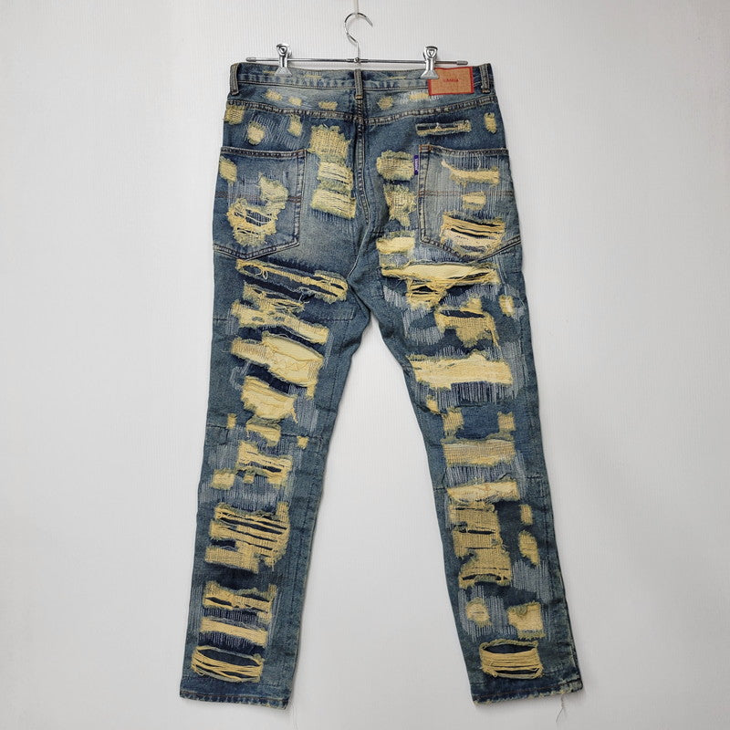 【中古品】【メンズ】 WANNA ワナ L.F.S.E 55 DISTRESSED JEANS ディストレスド ジーンズ ボトムス 153-260908-yn-03-izu サイズ：2 カラー：インディゴ 万代Net店