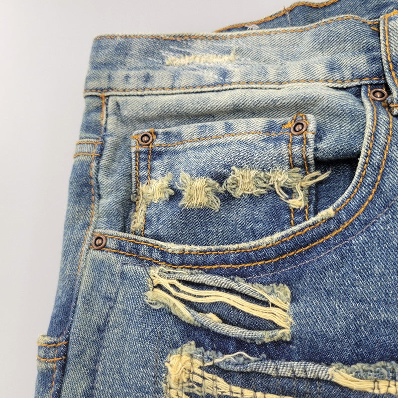 【中古品】【メンズ】 WANNA ワナ L.F.S.E 55 DISTRESSED JEANS ディストレスド ジーンズ ボトムス 153-260908-yn-03-izu サイズ：2 カラー：インディゴ 万代Net店