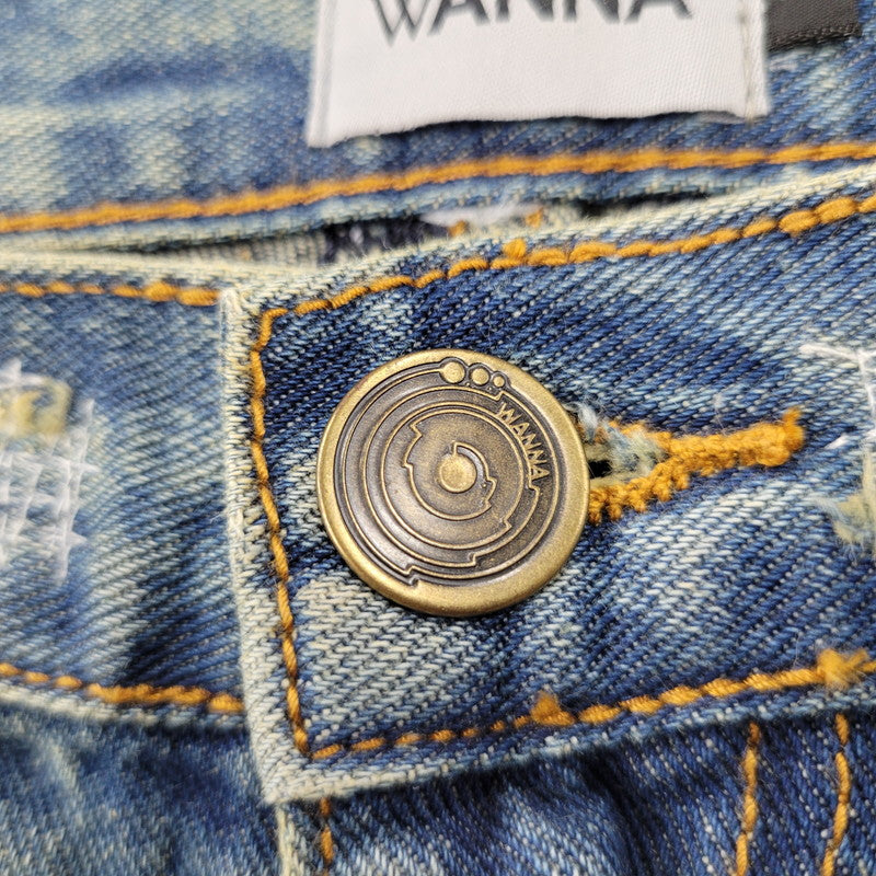 【中古品】【メンズ】 WANNA ワナ L.F.S.E 55 DISTRESSED JEANS ディストレスド ジーンズ ボトムス 153-260908-yn-03-izu サイズ：2 カラー：インディゴ 万代Net店