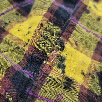 【現状渡し品】【メンズ】 PALM ANGELS パームエンジェルス FLANNEL CURVED LOGO OVERSHIRT PMGA079F20FAB001 フランネル ロゴ オーバーシャツ チェック 長袖 142-260909-as-20-izu サイズ：48 カラー：イエロー系 万代Net店