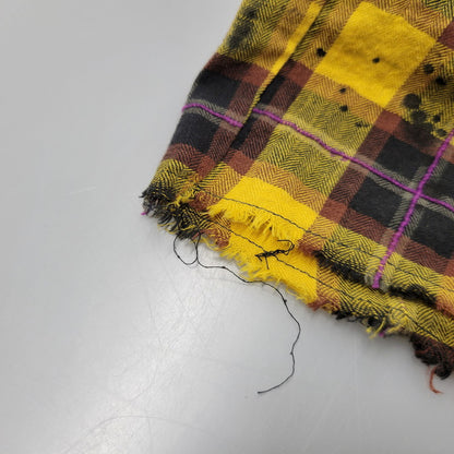 【現状渡し品】【メンズ】 PALM ANGELS パームエンジェルス FLANNEL CURVED LOGO OVERSHIRT PMGA079F20FAB001 フランネル ロゴ オーバーシャツ チェック 長袖 142-260909-as-20-izu サイズ：48 カラー：イエロー系 万代Net店