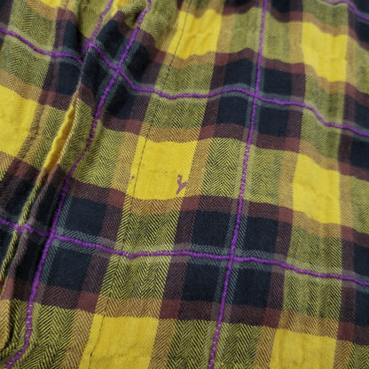 【現状渡し品】【メンズ】 PALM ANGELS パームエンジェルス FLANNEL CURVED LOGO OVERSHIRT PMGA079F20FAB001 フランネル ロゴ オーバーシャツ チェック 長袖 142-260909-as-20-izu サイズ：48 カラー：イエロー系 万代Net店