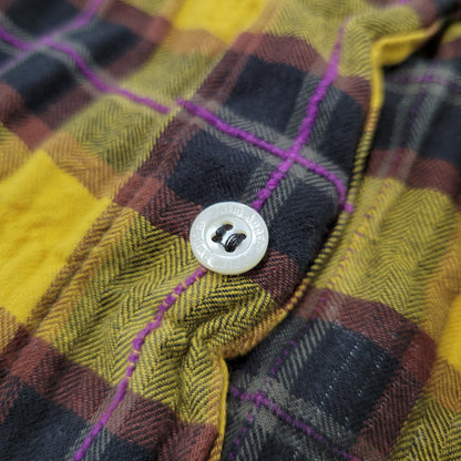 【現状渡し品】【メンズ】 PALM ANGELS パームエンジェルス FLANNEL CURVED LOGO OVERSHIRT PMGA079F20FAB001 フランネル ロゴ オーバーシャツ チェック 長袖 142-260909-as-20-izu サイズ：48 カラー：イエロー系 万代Net店