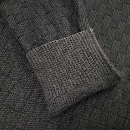 【中古品】【メンズ】 LOUIS VUITTON ルイ・ヴィトン DAMIER CREW NECK SWEATER HBN45WF99 ダミエ クルーネックセーター 長袖 141-260909-as-14-izu サイズ：XS カラー：ブラック 万代Net店