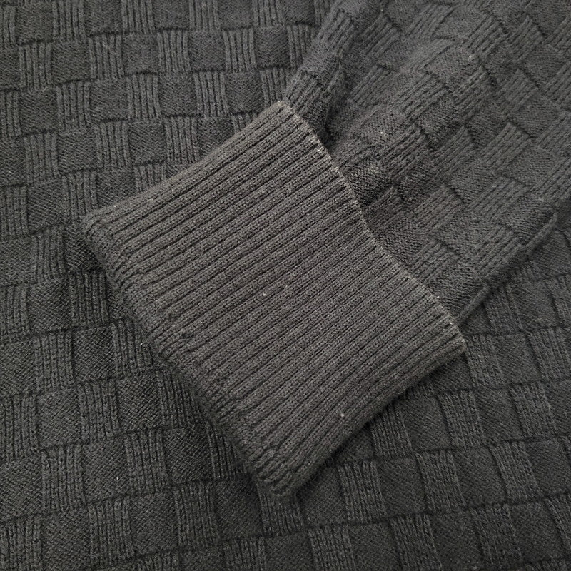 【中古品】【メンズ】 LOUIS VUITTON ルイ・ヴィトン DAMIER CREW NECK SWEATER HBN45WF99 ダミエ クルーネックセーター 長袖 141-260909-as-14-izu サイズ：XS カラー：ブラック 万代Net店