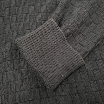 【中古品】【メンズ】 LOUIS VUITTON ルイ・ヴィトン DAMIER CREW NECK SWEATER HBN45WF99 ダミエ クルーネックセーター 長袖 141-260909-as-14-izu サイズ：XS カラー：ブラック 万代Net店