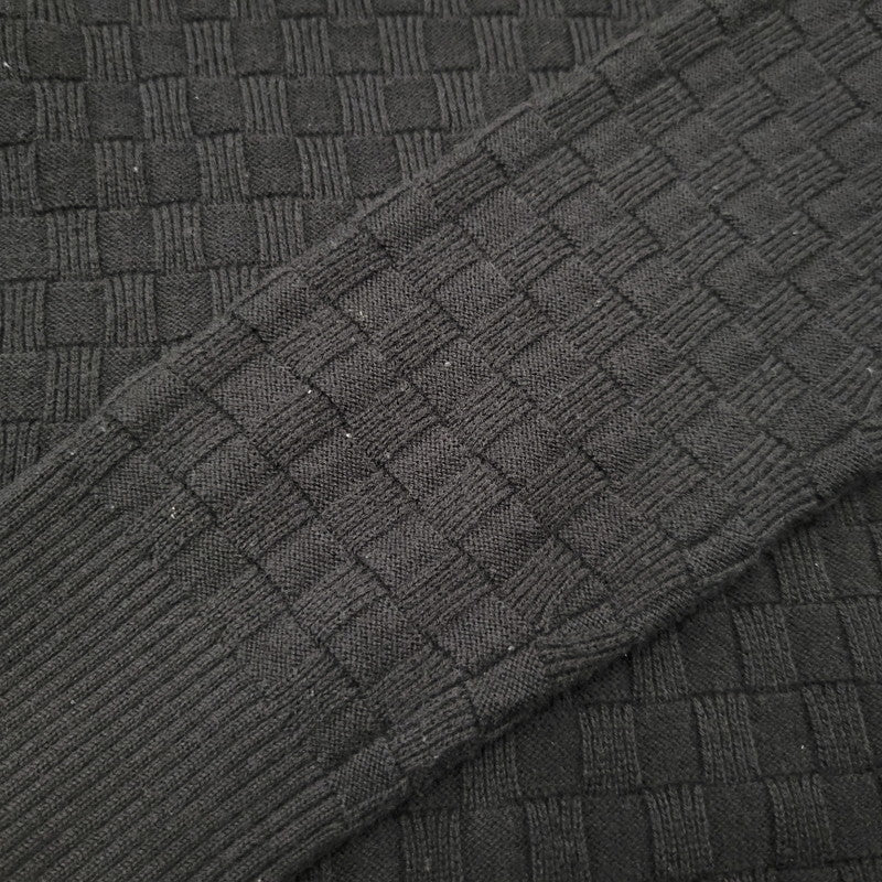 【中古品】【メンズ】 LOUIS VUITTON ルイ・ヴィトン DAMIER CREW NECK SWEATER HBN45WF99 ダミエ クルーネックセーター 長袖 141-260909-as-14-izu サイズ：XS カラー：ブラック 万代Net店