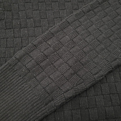 【中古品】【メンズ】 LOUIS VUITTON ルイ・ヴィトン DAMIER CREW NECK SWEATER HBN45WF99 ダミエ クルーネックセーター 長袖 141-260909-as-14-izu サイズ：XS カラー：ブラック 万代Net店