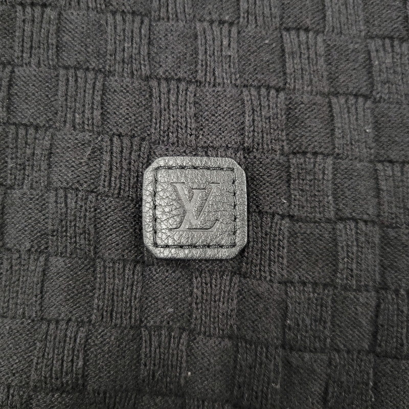 【中古品】【メンズ】 LOUIS VUITTON ルイ・ヴィトン DAMIER CREW NECK SWEATER HBN45WF99 ダミエ クルーネックセーター 長袖 141-260909-as-14-izu サイズ：XS カラー：ブラック 万代Net店