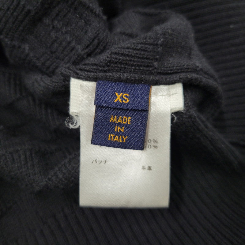【中古品】【メンズ】 LOUIS VUITTON ルイ・ヴィトン DAMIER CREW NECK SWEATER HBN45WF99 ダミエ クルーネックセーター 長袖 141-260909-as-14-izu サイズ：XS カラー：ブラック 万代Net店