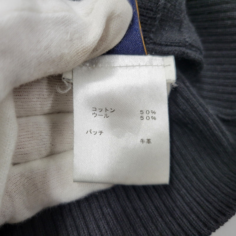 【中古品】【メンズ】 LOUIS VUITTON ルイ・ヴィトン DAMIER CREW NECK SWEATER HBN45WF99 ダミエ クルーネックセーター 長袖 141-260909-as-14-izu サイズ：XS カラー：ブラック 万代Net店