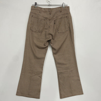 【中古品】【メンズ】 LEVI'S リーバイス 42TALON ZIP タロン ジップ 黒タブ BIG-E 70-80S CHECK FLARE PANTS チェック フレア パンツ ズボン ボトムス 157-260919-ya-09-izu サイズ：下記参照 カラー：ブラウン系 万代Net店