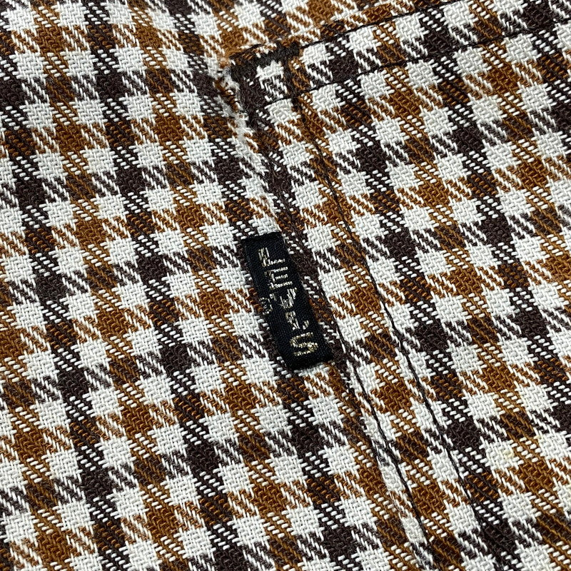 【中古品】【メンズ】 LEVI'S リーバイス 42TALON ZIP タロン ジップ 黒タブ BIG-E 70-80S CHECK FLARE PANTS チェック フレア パンツ ズボン ボトムス 157-260919-ya-09-izu サイズ：下記参照 カラー：ブラウン系 万代Net店