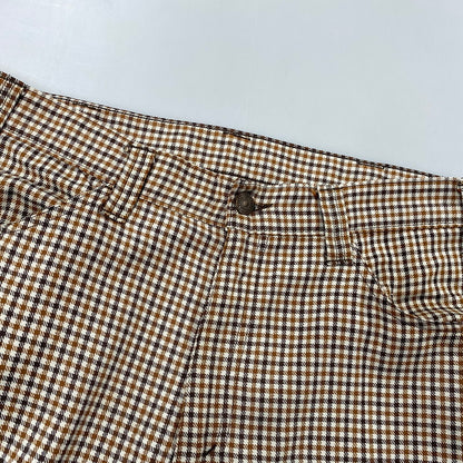 【中古品】【メンズ】 LEVI'S リーバイス 42TALON ZIP タロン ジップ 黒タブ BIG-E 70-80S CHECK FLARE PANTS チェック フレア パンツ ズボン ボトムス 157-260919-ya-09-izu サイズ：下記参照 カラー：ブラウン系 万代Net店