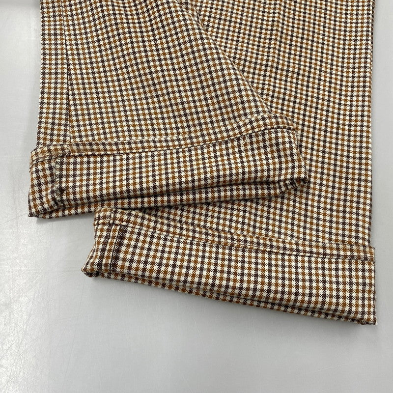 【中古品】【メンズ】 LEVI'S リーバイス 42TALON ZIP タロン ジップ 黒タブ BIG-E 70-80S CHECK FLARE PANTS チェック フレア パンツ ズボン ボトムス 157-260919-ya-09-izu サイズ：下記参照 カラー：ブラウン系 万代Net店