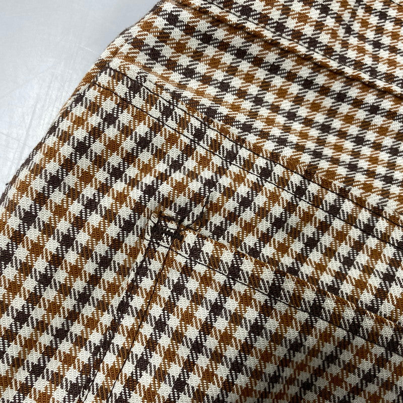 【中古品】【メンズ】 LEVI'S リーバイス 42TALON ZIP タロン ジップ 黒タブ BIG-E 70-80S CHECK FLARE PANTS チェック フレア パンツ ズボン ボトムス 157-260919-ya-09-izu サイズ：下記参照 カラー：ブラウン系 万代Net店