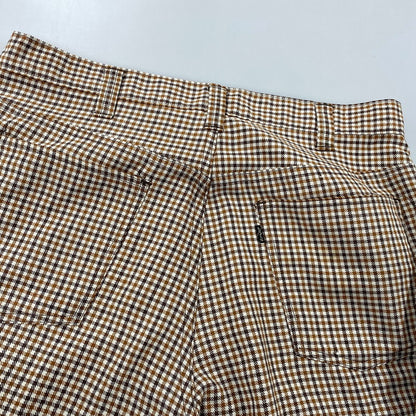 【中古品】【メンズ】 LEVI'S リーバイス 42TALON ZIP タロン ジップ 黒タブ BIG-E 70-80S CHECK FLARE PANTS チェック フレア パンツ ズボン ボトムス 157-260919-ya-09-izu サイズ：下記参照 カラー：ブラウン系 万代Net店