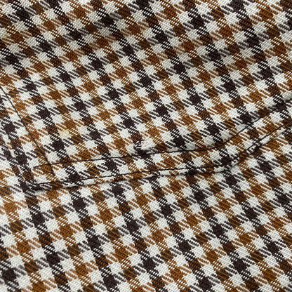 【中古品】【メンズ】 LEVI'S リーバイス 42TALON ZIP タロン ジップ 黒タブ BIG-E 70-80S CHECK FLARE PANTS チェック フレア パンツ ズボン ボトムス 157-260919-ya-09-izu サイズ：下記参照 カラー：ブラウン系 万代Net店