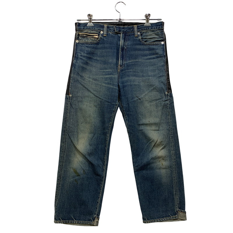 【中古品】【メンズ】 UNDERCOVERISM アンダーカバーイズム H4513-1 ミラー期 11AW LEATHER DOCKING DENIM PANTS レザー ドッキング デニム パンツ ボトムス ズボン 151-260909-cs-02-izu サイズ：3 カラー：インディゴ×ブラック 万代Net店