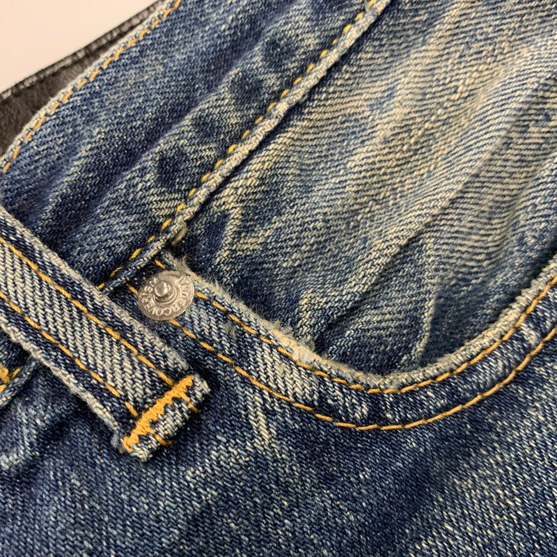 【中古品】【メンズ】 UNDERCOVERISM アンダーカバーイズム H4513-1 ミラー期 11AW LEATHER DOCKING DENIM PANTS レザー ドッキング デニム パンツ ボトムス ズボン 151-260909-cs-02-izu サイズ：3 カラー：インディゴ×ブラック 万代Net店