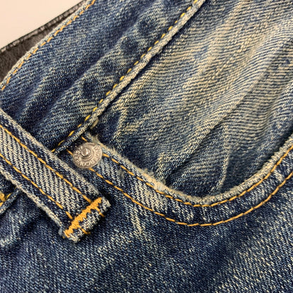 【中古品】【メンズ】 UNDERCOVERISM アンダーカバーイズム H4513-1 ミラー期 11AW LEATHER DOCKING DENIM PANTS レザー ドッキング デニム パンツ ボトムス ズボン 151-260909-cs-02-izu サイズ：3 カラー：インディゴ×ブラック 万代Net店