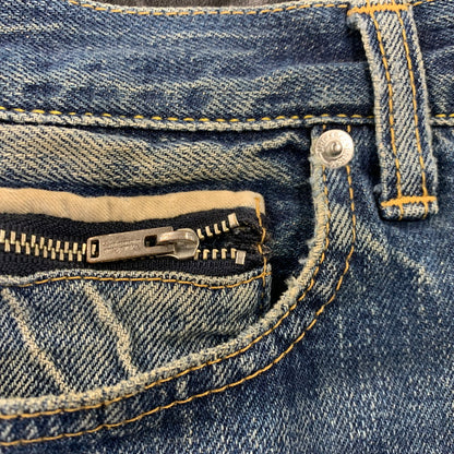 【中古品】【メンズ】 UNDERCOVERISM アンダーカバーイズム H4513-1 ミラー期 11AW LEATHER DOCKING DENIM PANTS レザー ドッキング デニム パンツ ボトムス ズボン 151-260909-cs-02-izu サイズ：3 カラー：インディゴ×ブラック 万代Net店