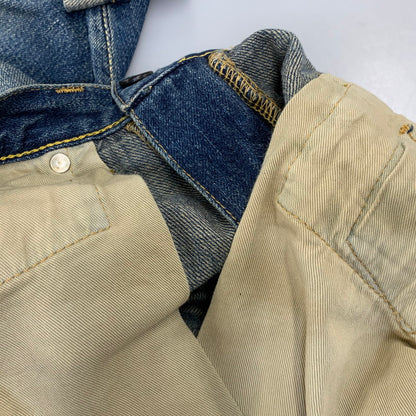 【中古品】【メンズ】 UNDERCOVERISM アンダーカバーイズム H4513-1 ミラー期 11AW LEATHER DOCKING DENIM PANTS レザー ドッキング デニム パンツ ボトムス ズボン 151-260909-cs-02-izu サイズ：3 カラー：インディゴ×ブラック 万代Net店
