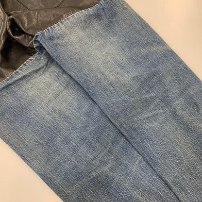 【中古品】【メンズ】 UNDERCOVERISM アンダーカバーイズム H4513-1 ミラー期 11AW LEATHER DOCKING DENIM PANTS レザー ドッキング デニム パンツ ボトムス ズボン 151-260909-cs-02-izu サイズ：3 カラー：インディゴ×ブラック 万代Net店
