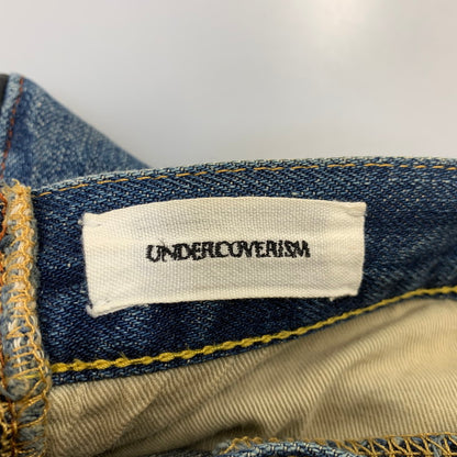 【中古品】【メンズ】 UNDERCOVERISM アンダーカバーイズム H4513-1 ミラー期 11AW LEATHER DOCKING DENIM PANTS レザー ドッキング デニム パンツ ボトムス ズボン 151-260909-cs-02-izu サイズ：3 カラー：インディゴ×ブラック 万代Net店