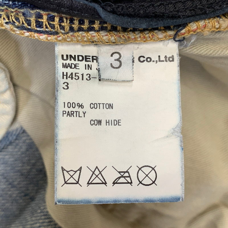 【中古品】【メンズ】 UNDERCOVERISM アンダーカバーイズム H4513-1 ミラー期 11AW LEATHER DOCKING DENIM PANTS レザー ドッキング デニム パンツ ボトムス ズボン 151-260909-cs-02-izu サイズ：3 カラー：インディゴ×ブラック 万代Net店