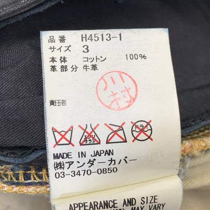 【中古品】【メンズ】 UNDERCOVERISM アンダーカバーイズム H4513-1 ミラー期 11AW LEATHER DOCKING DENIM PANTS レザー ドッキング デニム パンツ ボトムス ズボン 151-260909-cs-02-izu サイズ：3 カラー：インディゴ×ブラック 万代Net店