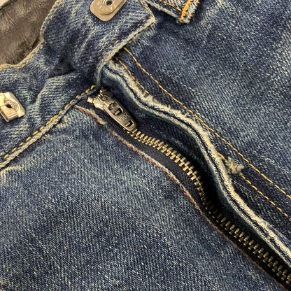 【中古品】【メンズ】 UNDERCOVERISM アンダーカバーイズム H4513-1 ミラー期 11AW LEATHER DOCKING DENIM PANTS レザー ドッキング デニム パンツ ボトムス ズボン 151-260909-cs-02-izu サイズ：3 カラー：インディゴ×ブラック 万代Net店