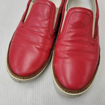 【中古品】【メンズ】 MAISON MARGIELA メゾン マルジェラ LEATHER SLIP-ON レザー スリッポン シューズ 靴 183-260909-as-30-izu サイズ：42 カラー：レッド 万代Net店