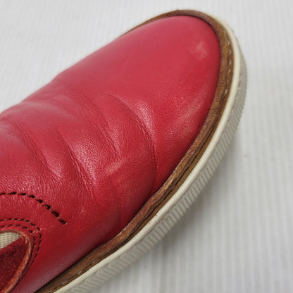 【中古品】【メンズ】 MAISON MARGIELA メゾン マルジェラ LEATHER SLIP-ON レザー スリッポン シューズ 靴 183-260909-as-30-izu サイズ：42 カラー：レッド 万代Net店